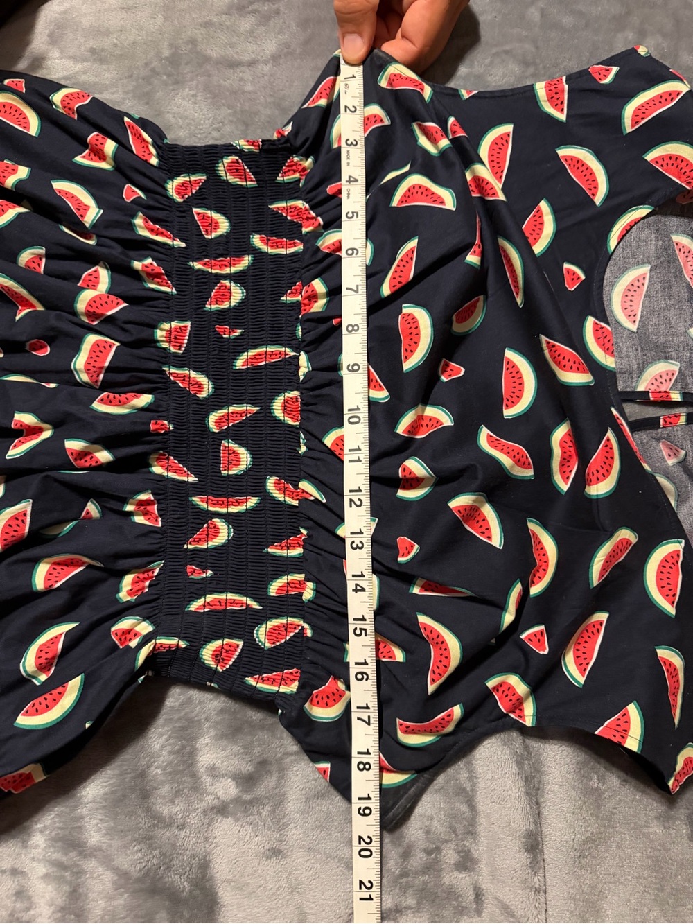 kate spade Navy Watermelon Print Cap-Sleeve Dress - Picture 5 of 5